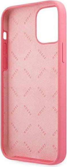 Mbështjellës Guess Peony Collection për iPhone 12 Pro Max 6.7", silikon, fuchsia