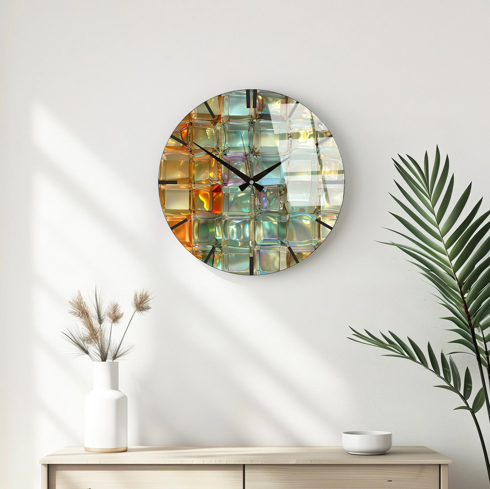 Orë muri dekorative prej qelqi, Wallity Huhu336, 40x40cm