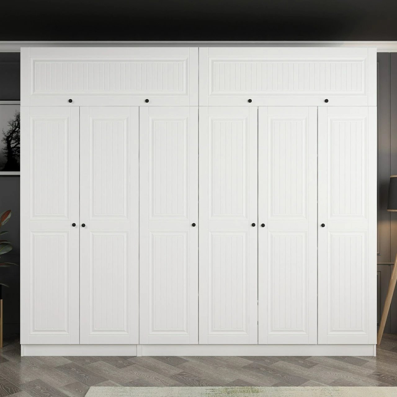 Dollap Skye Decor, i bardhë, 270x235x52cm, 10 pjesë