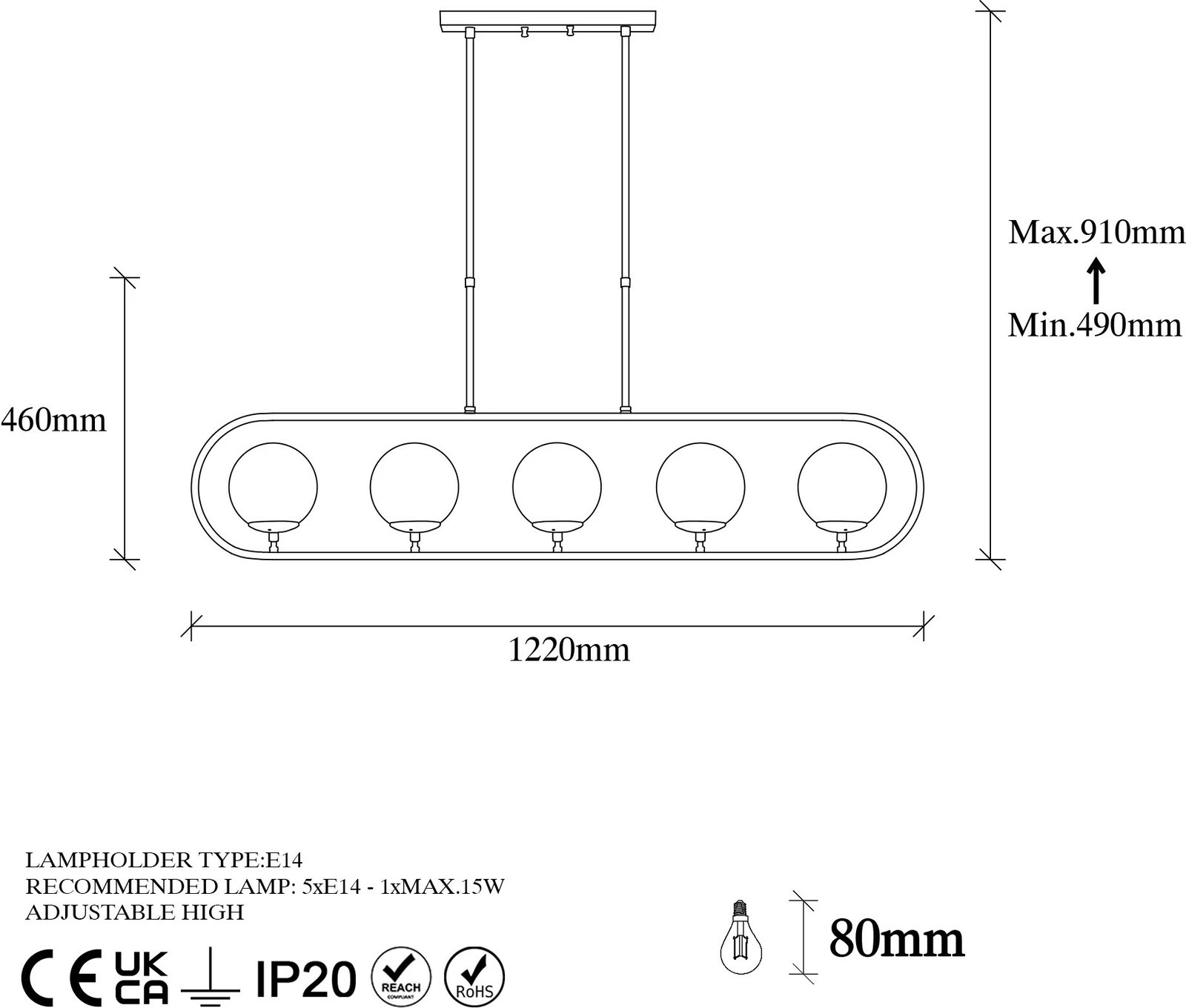 Llambadar Opviq, Jewel - 10620, ngjyrë ari me shkëlqim