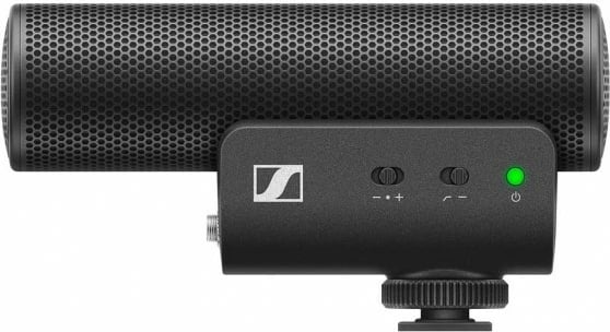 Mikrofon Sennheiser MKE 400 Mobile Kit me tripod Manfrotto, superkardioid, Blu