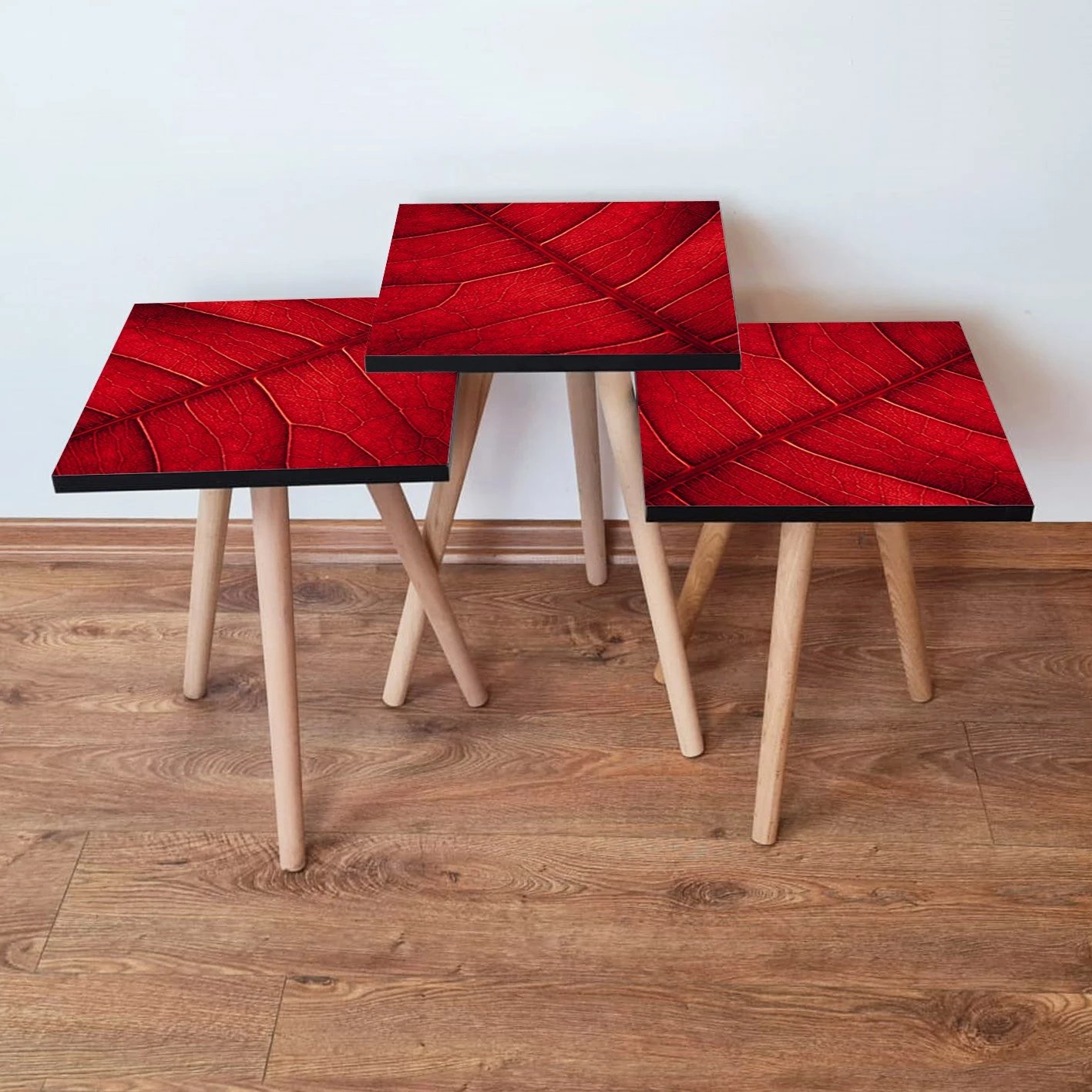 Set tavolina të vendosshme (3 copë), Skye Decor, 3Shp104, e kuqe