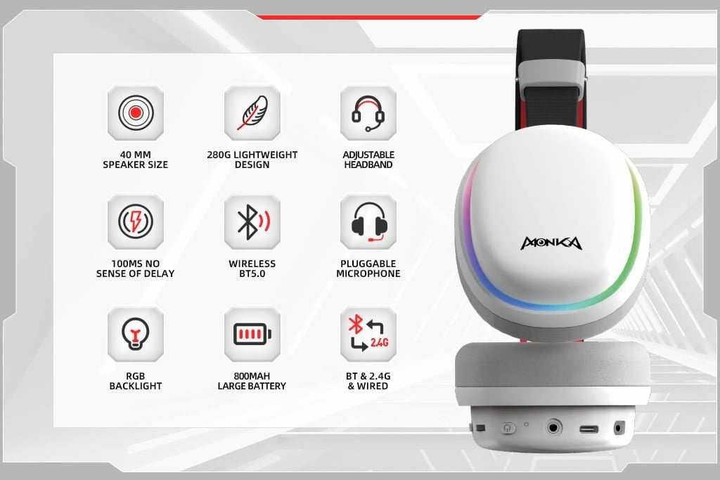 Kufje Me Bluetooth MONKA HG9069W