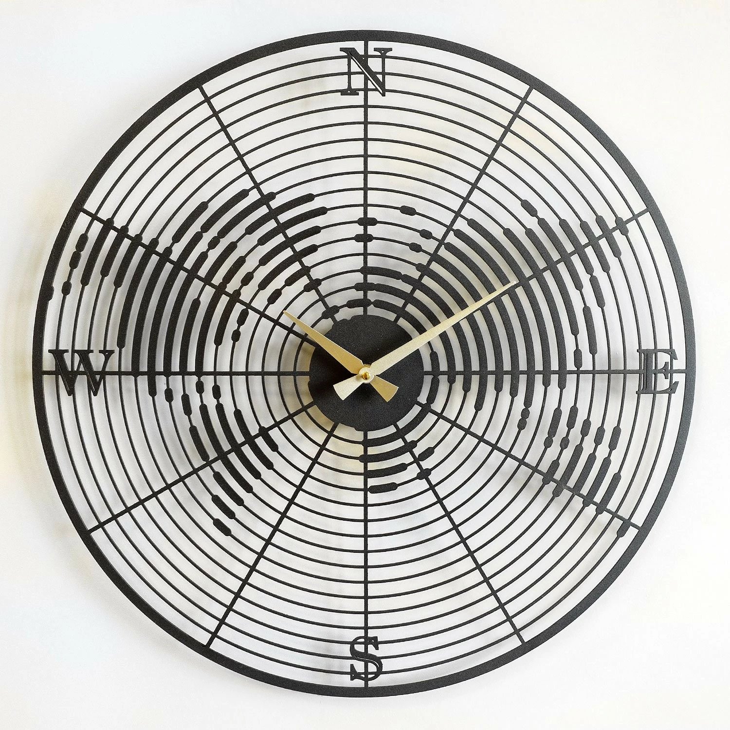 Orë muri dekorative prej metali, Wallity, model Coordinate, APS018, e zezë, 49x49cm