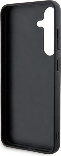 Mbështjellës DKNY Leather Checkered Mono Pattern & Printed Stripes për Samsung Galaxy S24, i zi