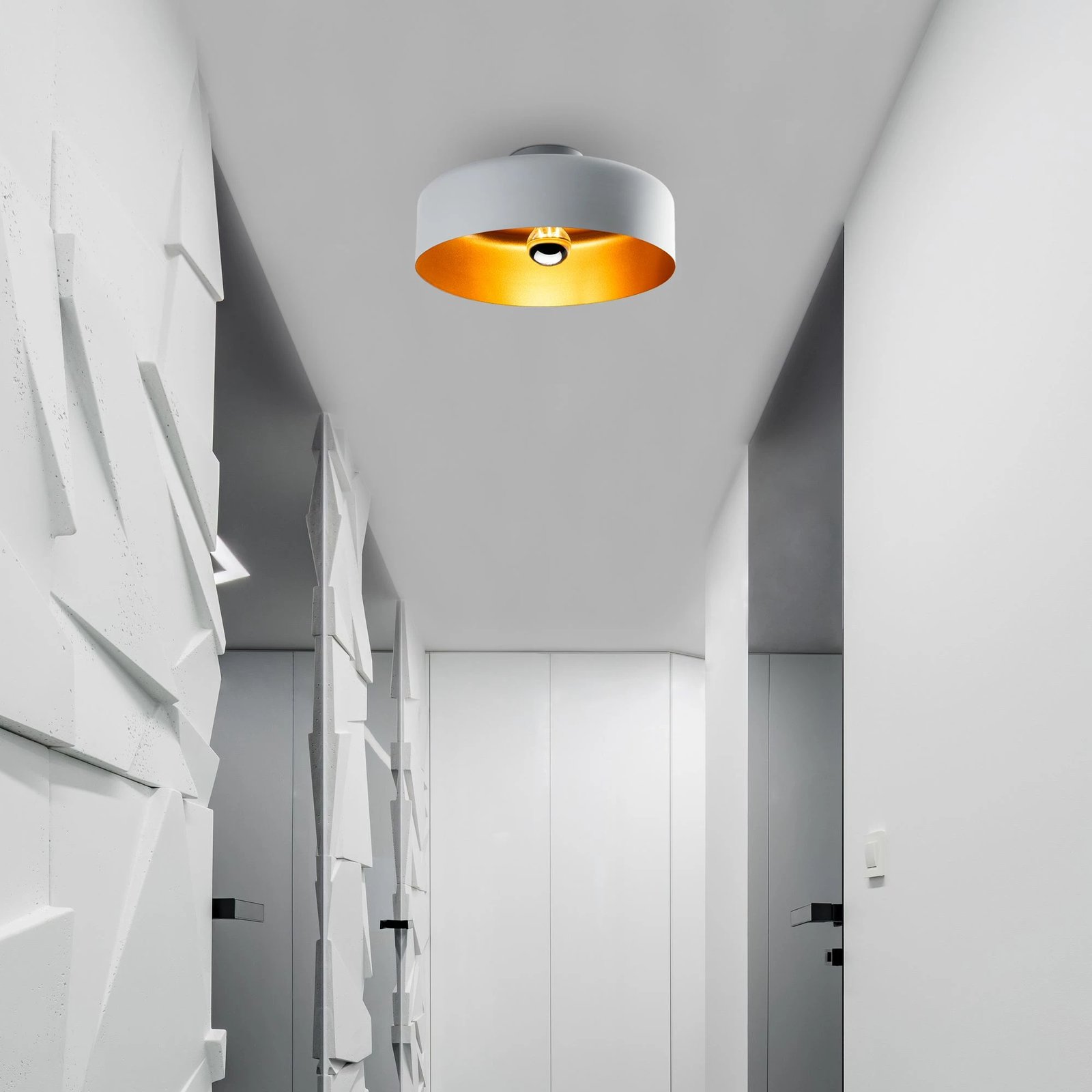 Llambë tavani Opviq, Vesta - 15076, metalike, ngjyrë gri, 35x35x18cm Llambë tavani Opviq, Vesta - 15076, metalike, ngjyrë gri, 35x35x18cm