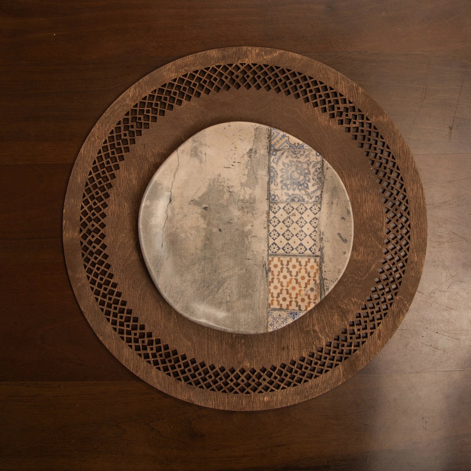 Set nënshimesh druri për tavolinë (4 copë), Hermia, Selçuk - ngjyrë wenge