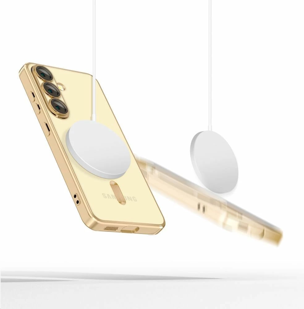 Mbështjellës Tech-Protect MagFlex për Samsung Galaxy S25 Edge, MagSafe, Transparent Gold