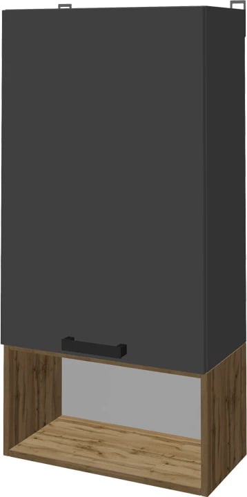 Kompleks dhome ndeje Poelfy, ngjyrë gri e errët-lisi, 170x37.5x42cm