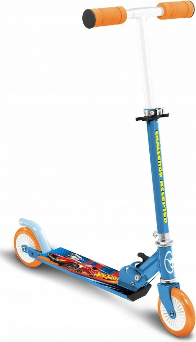 Trotinet me dy rrota Pulio Hot Wheels, i palosshëm, për djem, Blu/Portokalli
