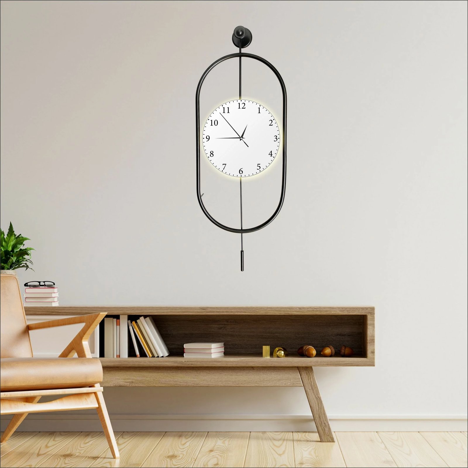Orë muri dekorative metalike Wallity, Mclock-00133, e zezë, 35x85x7cm
