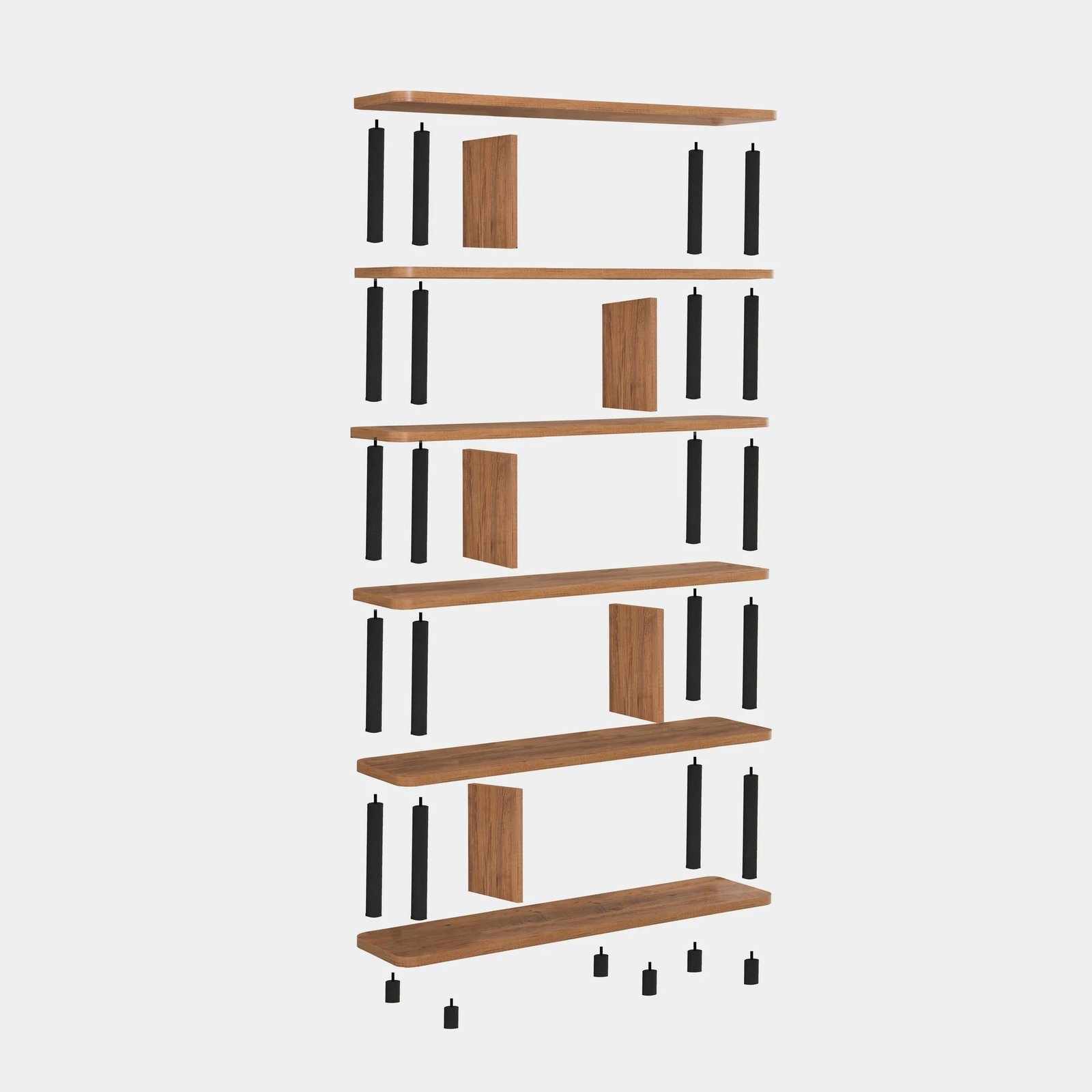 Raft librash Hanah Home, ngjyrë e zezë dhe pishë Atlantike