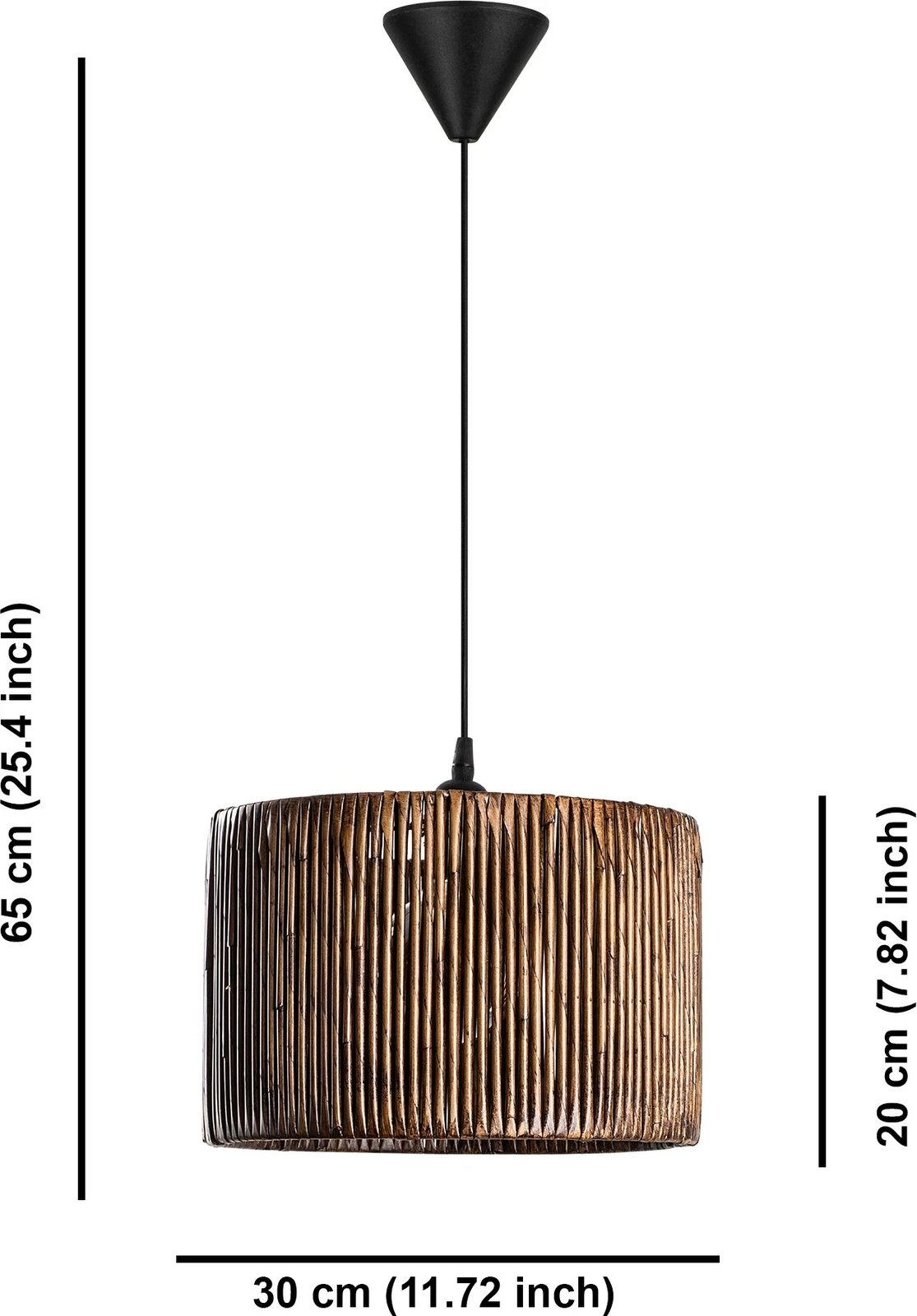 Llambë tavani Opviq, dizajn bambuje, ngjyrë antike, 30x20cm