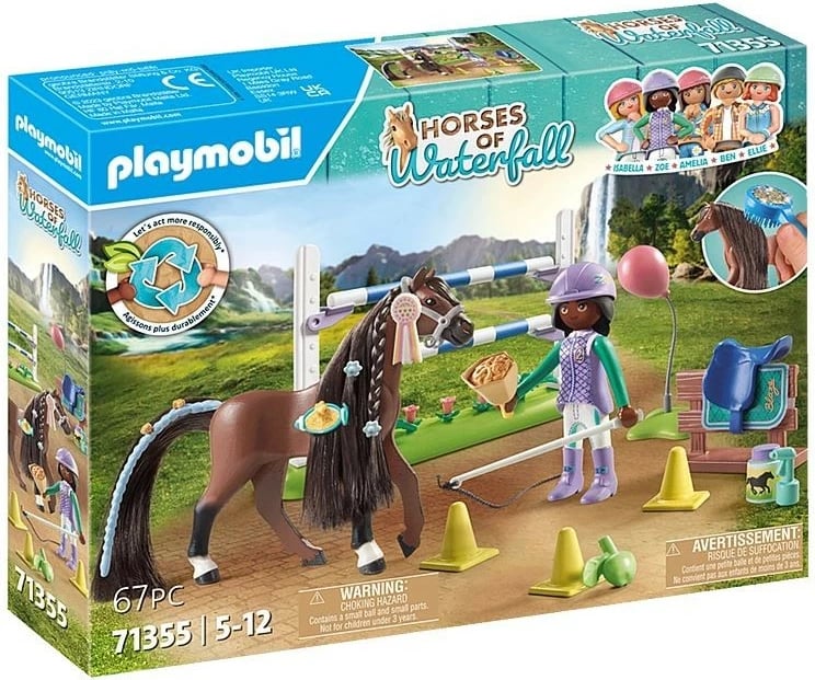 Set lodrash Playmobil Horses of Waterfall 71355 Zoe dhe Blaze me pengesa, 67 pjesë