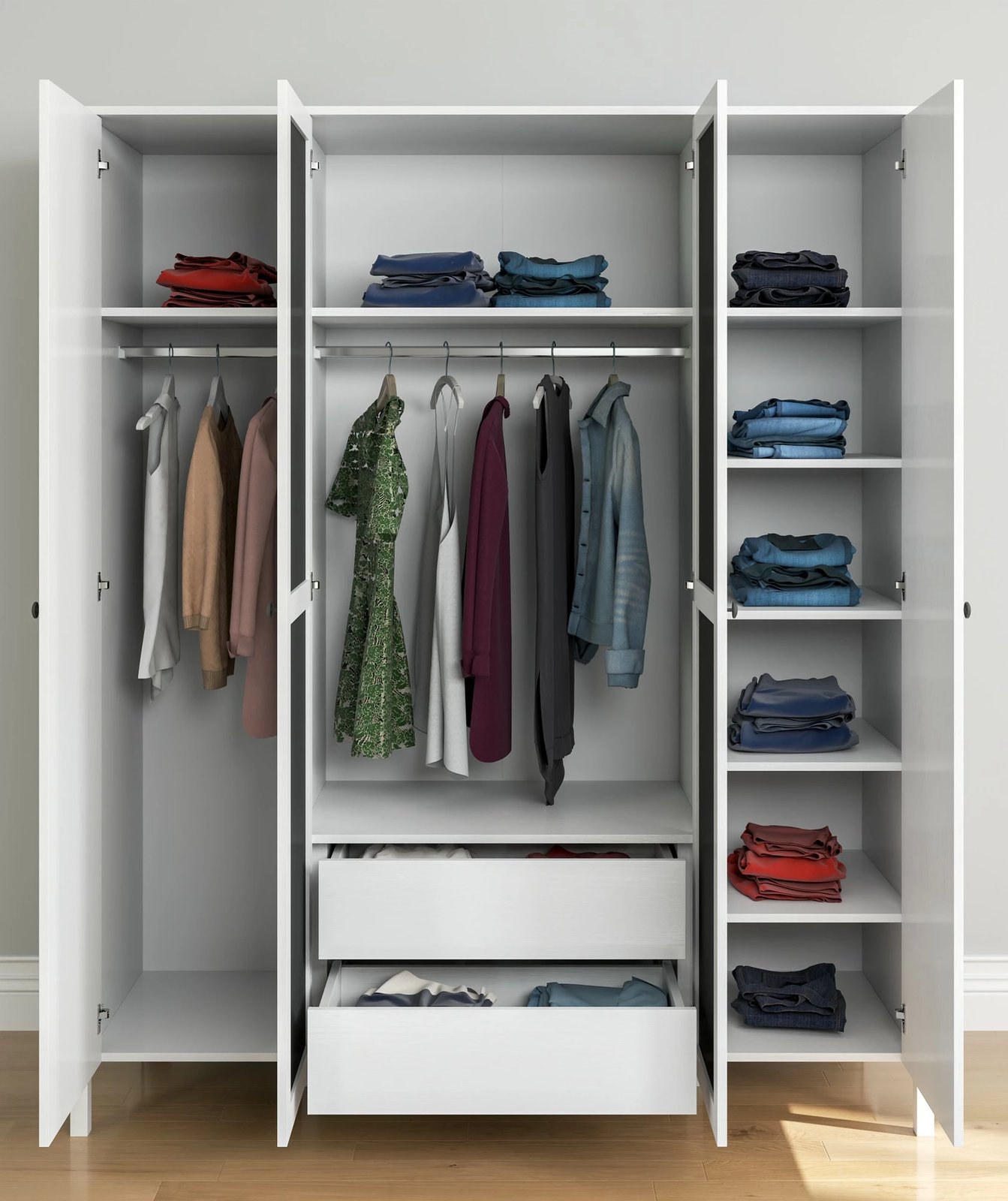 Dollap Hanah Home, FRN-20018, ngjyrë druri dhe e bardhë