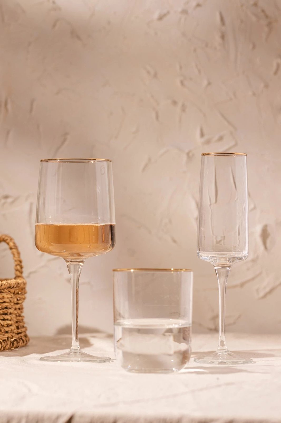 Set gotash (4 copë), Hermia Concept, Bliss 190, ngjyrë ari dhe transparente