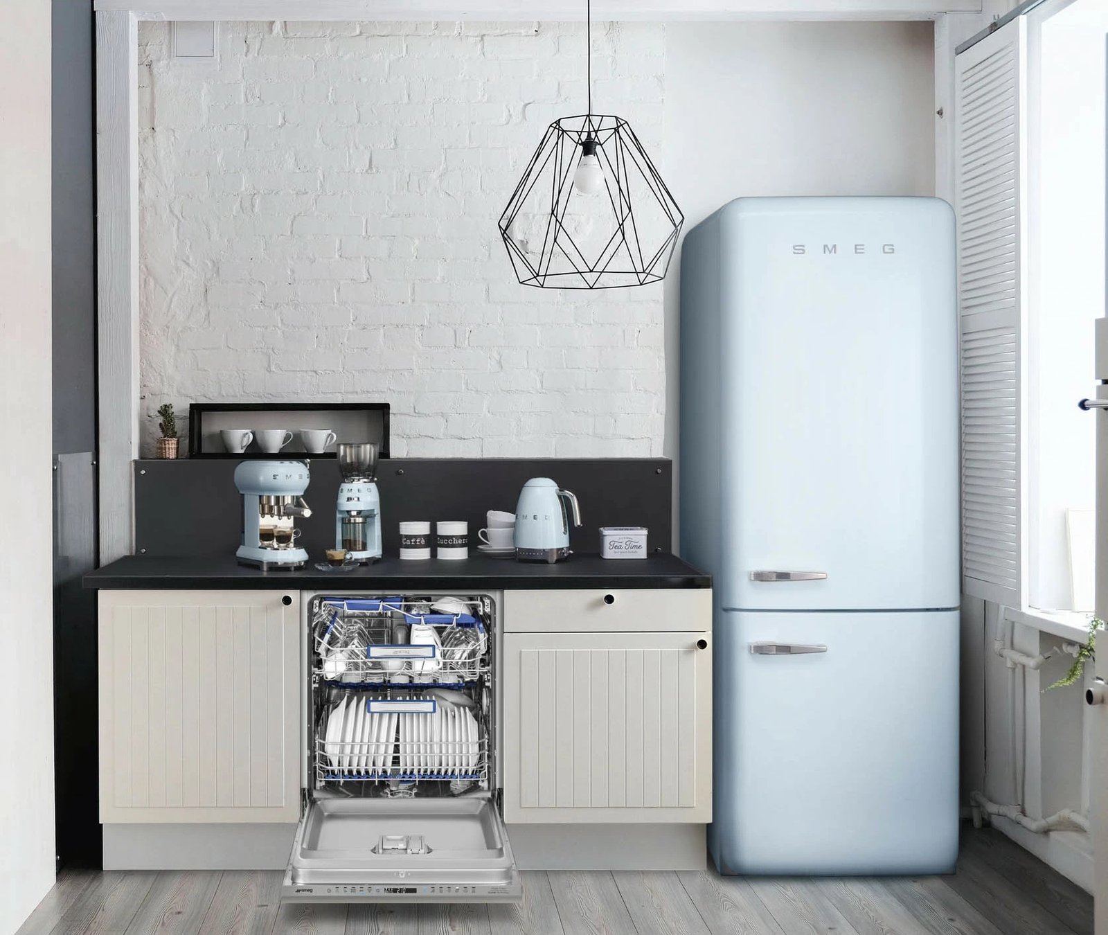 Mulli kafe SMEG CGF11PBEU, 150W, inox, pastell blu