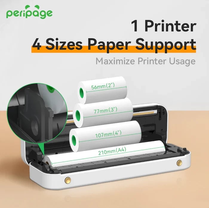 Printer termal A4 PeriPage A40, i bardhë