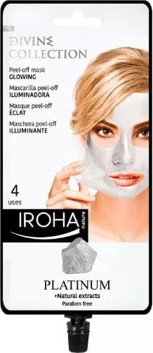 Maskë peel-off për fytyrë unisex Iroha Nature Platinum Glowing, 4 përdorime