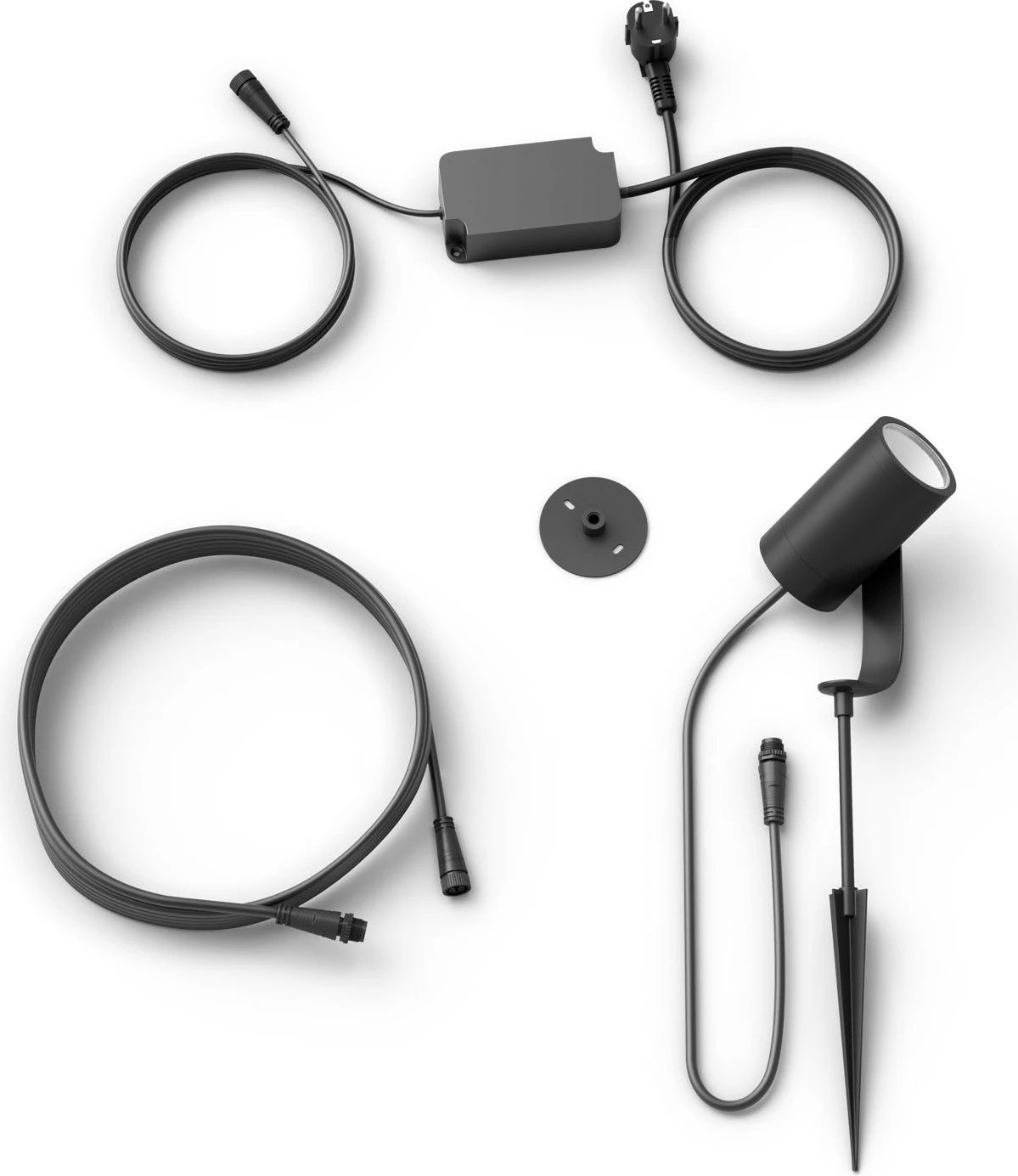 Dritë spot Philips Hue Lily Outdoor, Smart, LED, Alumini, E zezë