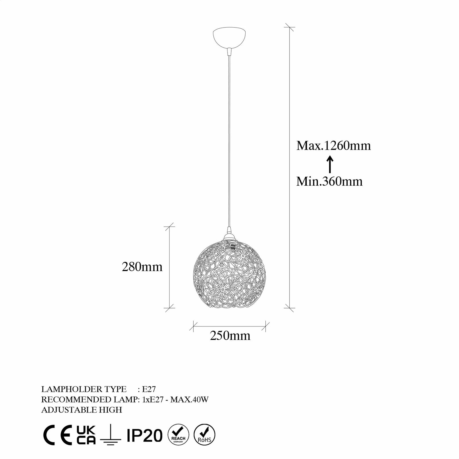 Llambë tavani Opviq, Hay - 11880, e zezë