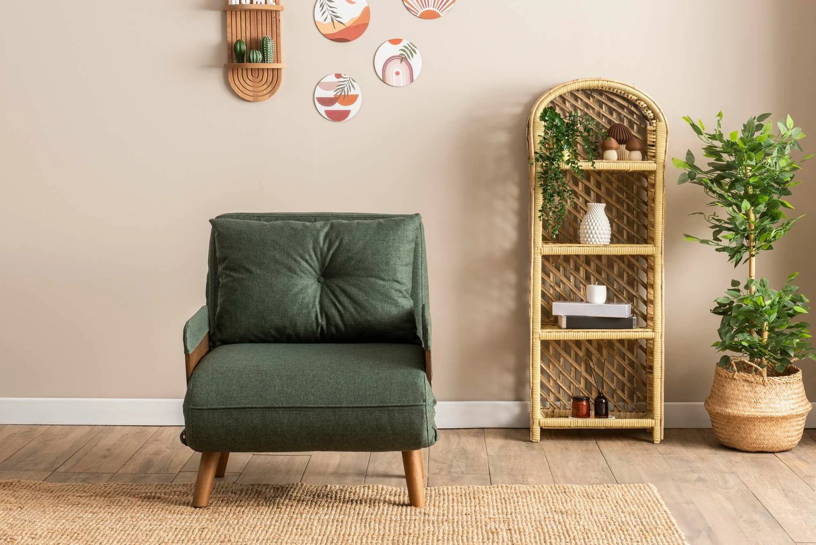 Krevat-karrige një vendës, Atelier del Sofa, Cosmo Single, ngjyrë e gjelbër
