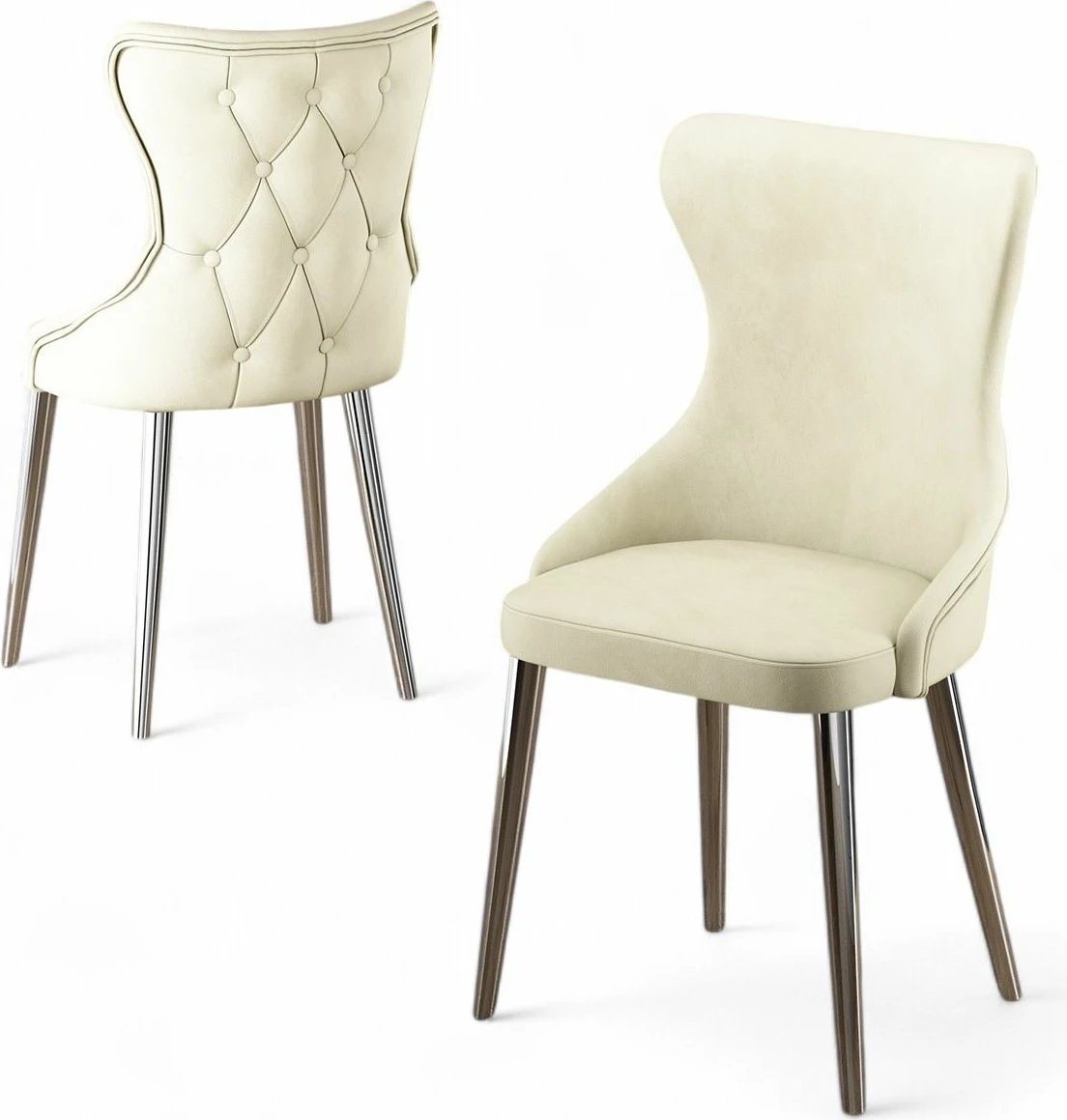 Set karrigesh (4 copë), Hanah Home, Alpa, krem, krom