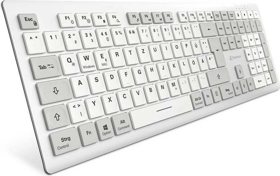 Tastierë Sharkoon OfficePal K30W, DE Layout, Rubberdome, e bardhë