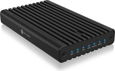 Kasë IcyBox IB-2817MCL-C31 për 2x NVMe SSD, funksion klonimi, e zezë