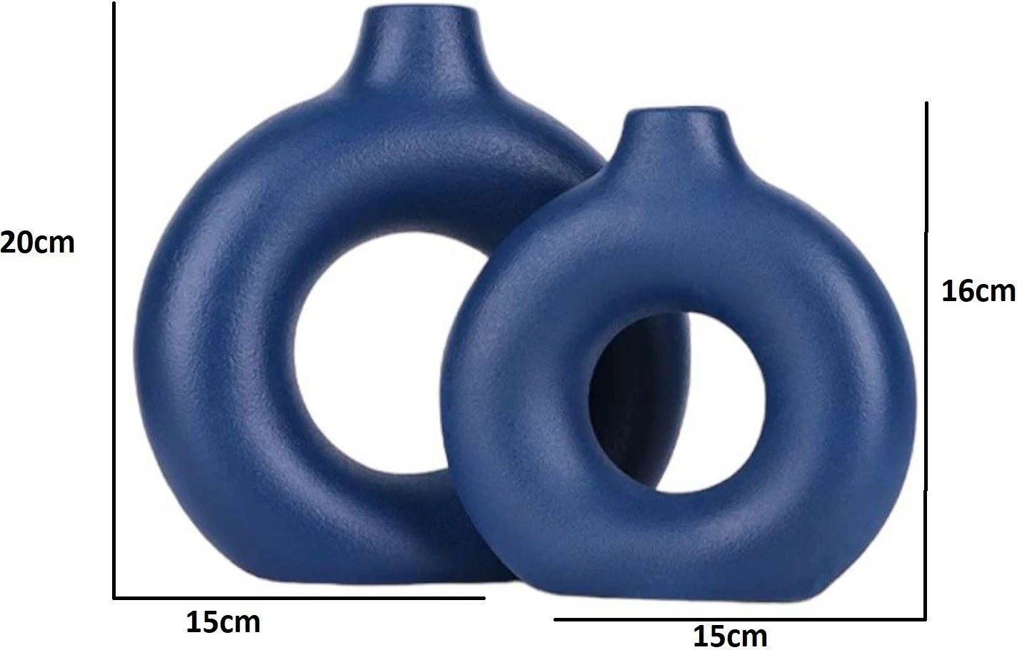 Set vazo dekorative, ngjyrë blu e errët, Evila Originals, Iskandinav Halka Set vazo dekorative, ngjyrë blu e errët, Evila Originals, Iskandinav Halka