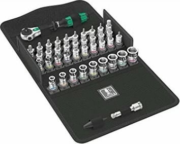 Set çelësa Wera 8100 SA All-in, 42 pjesë, 1/4", me kuti tekstili, e zezë/krom/e gjelbër