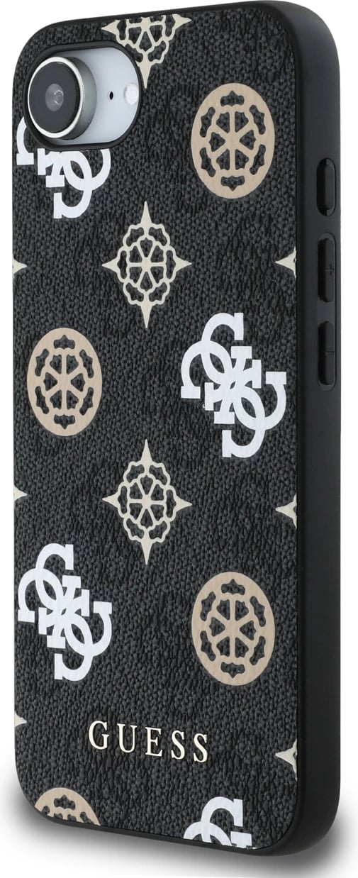 Mbështjellës Guess PU 4G Peony me MagSafe për iPhone 16e, i zi Mbështjellës Guess PU 4G Peony me MagSafe për iPhone 16e, i zi
