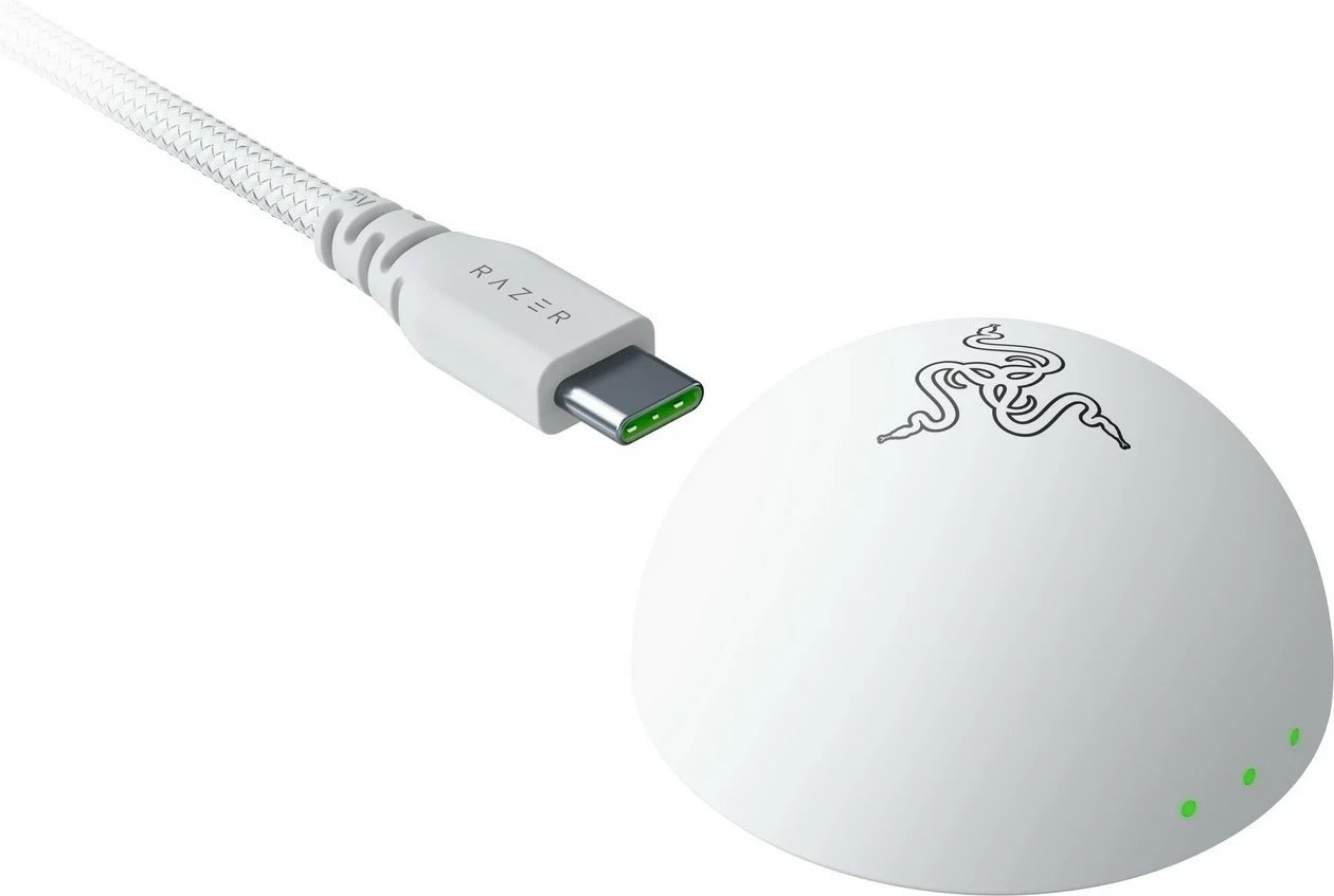 Maus Razer DeathAdder V4 Pro, wireless & USB-C, 45K DPI, 6 taste, i bardhë