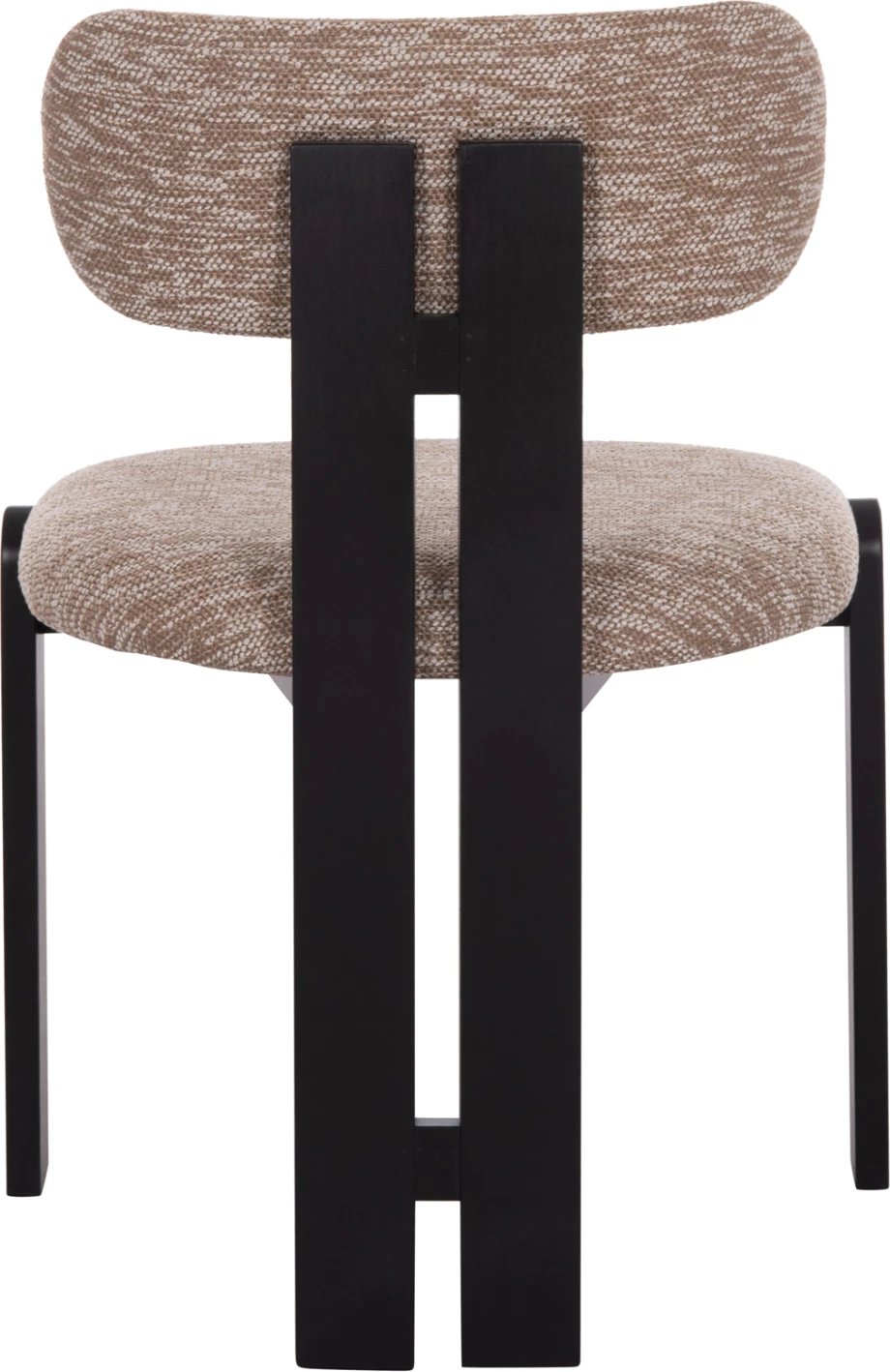 Karrige ngrënieje KARVO, set prej 2 copë, stof kafe, dru i zi, 57x50x78.5cm