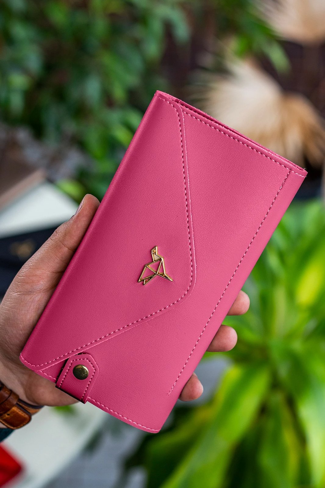 Portofol për gra, ngjyrë fuchsia, Zoozie Bags, stil zarf