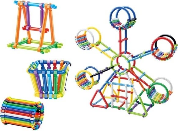 Set blloqe ndërtimi ASKATO Little Genius, 869 copa, plastikë, shumëngjyrëshe