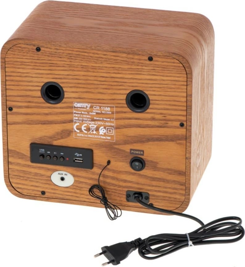 radio retro Camry CR1188 AM/FM, Bluetooth, USB, ngjyrë dru