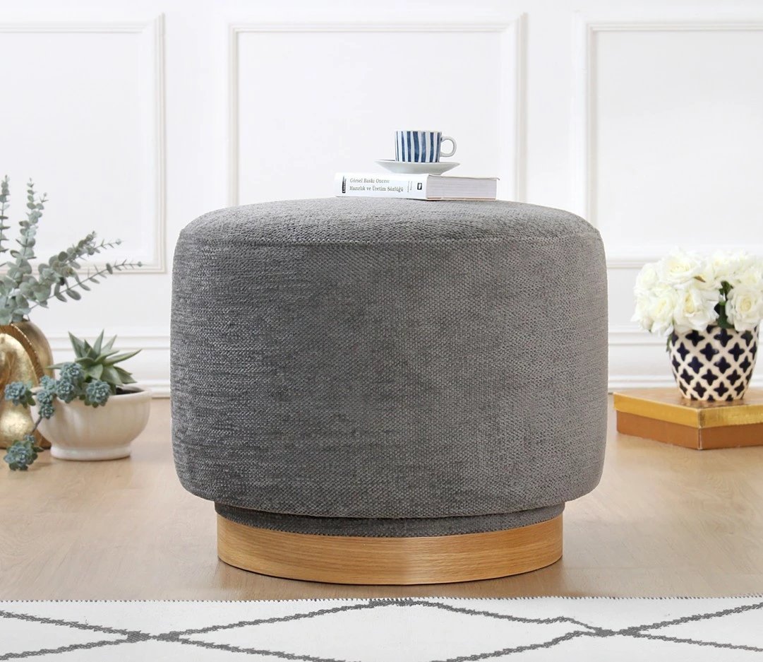 Puf Atelier del Sofa, rrotullues, ngjyrë gri