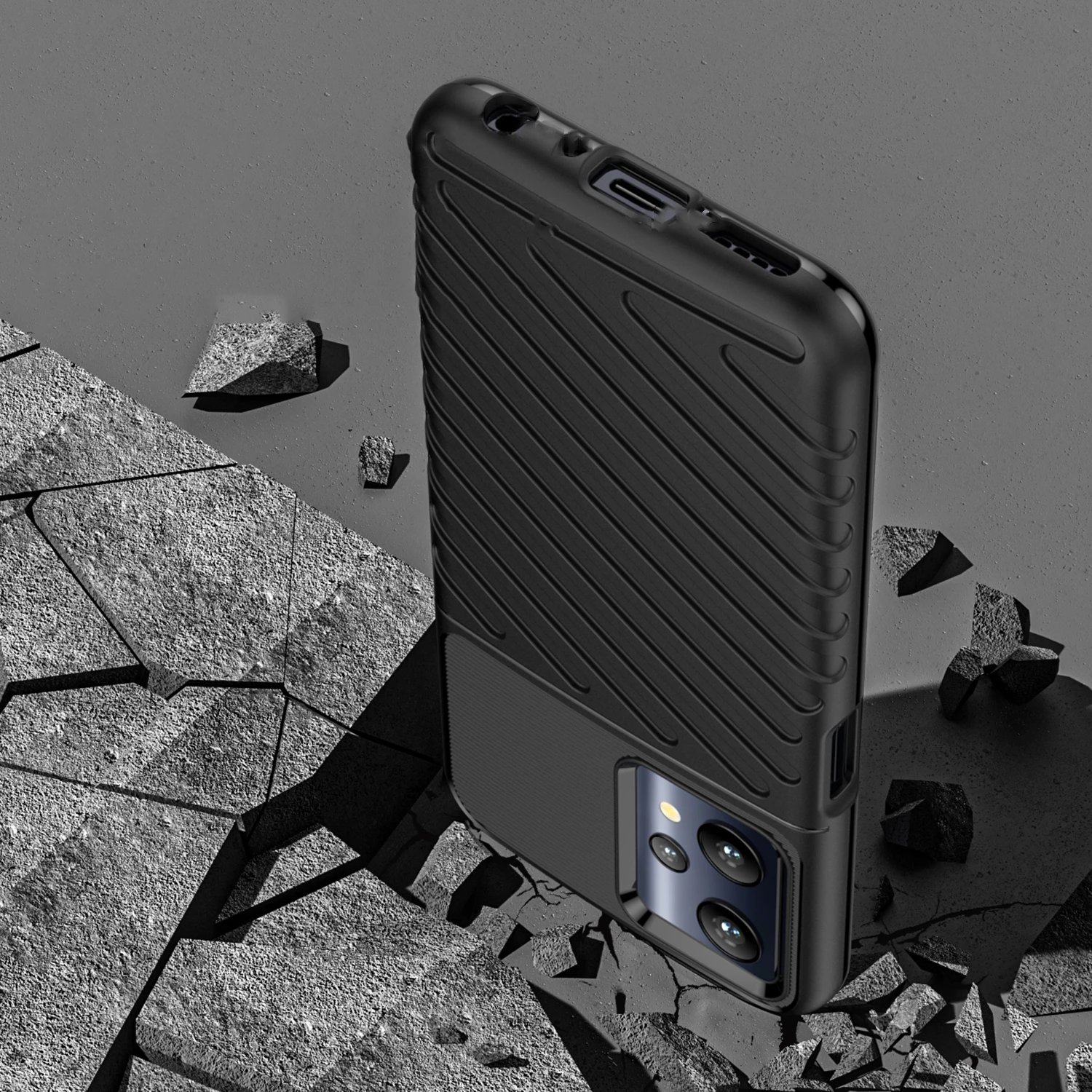 Mbështjellës Hurtel Thunder Case për Realme 9 Pro, i zi