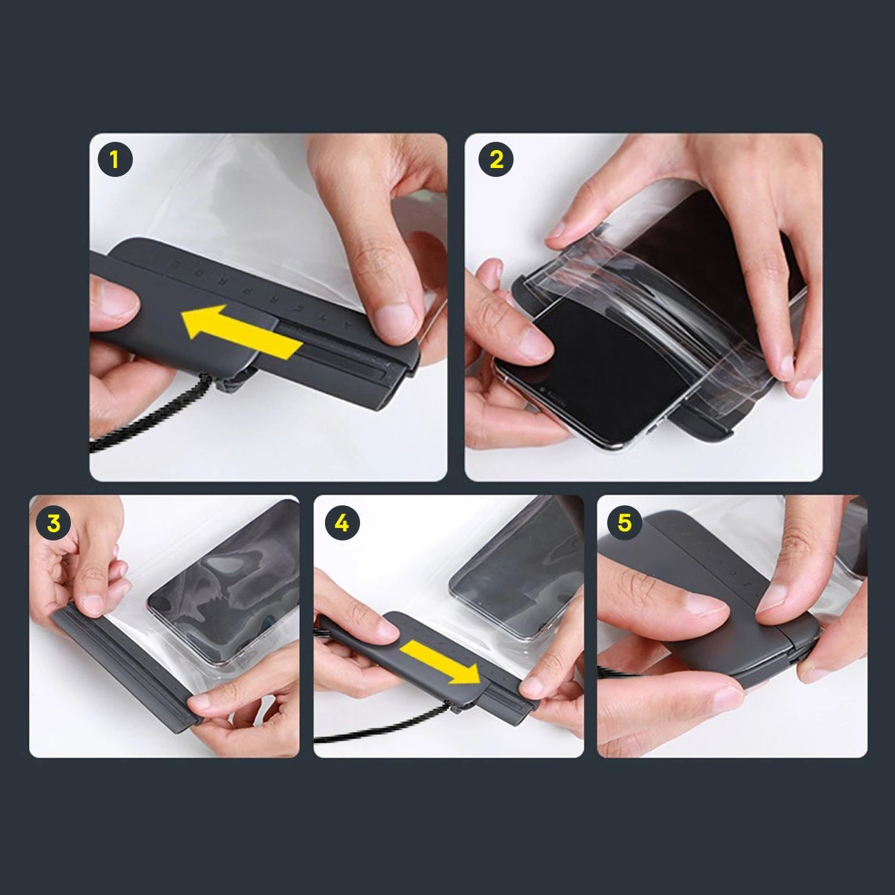 Mbështjellës Baseus AquaGlide BS-PC029 për celular, IPX8, me Slide Lock, i zi Mbështjellës Baseus AquaGlide BS-PC029 për celular, IPX8, me Slide Lock, i zi