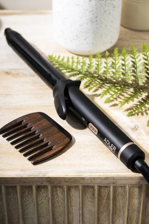 Hekur kaçurrelash, Adler, AD 2115, 25mm keramikë, 45W, kabllo 1.88m, i zi me elemente të arta