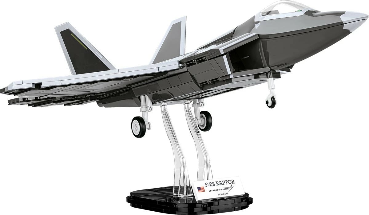 Set lodrash ndërtimi Cobi Klocki Armed Forces Lockheed F-22 Raptor, 695 pjesë, gri/zezë