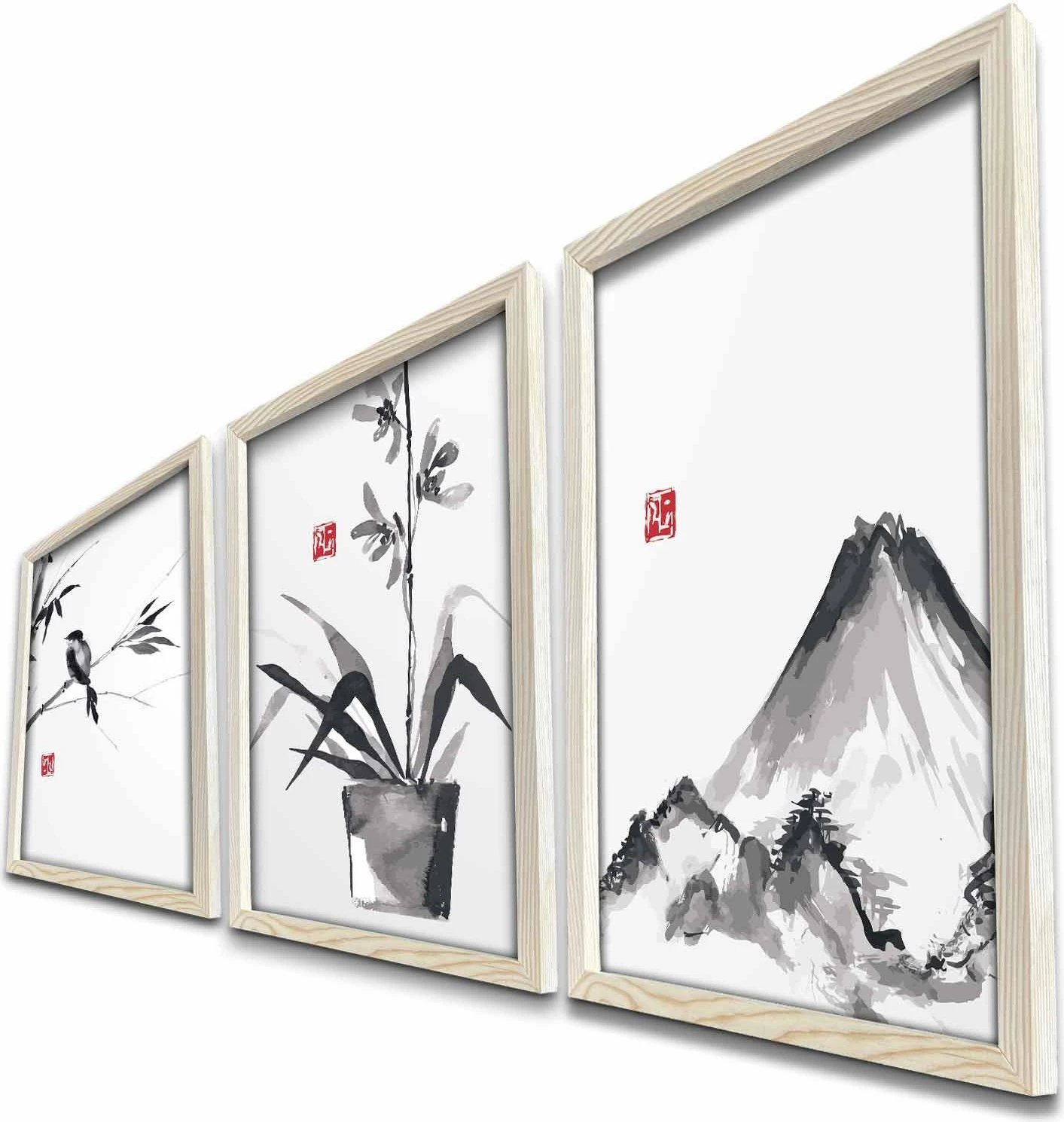 Pikturë dekorative me kornizë MDF (3 copë), Wallity, 3PKCT-002