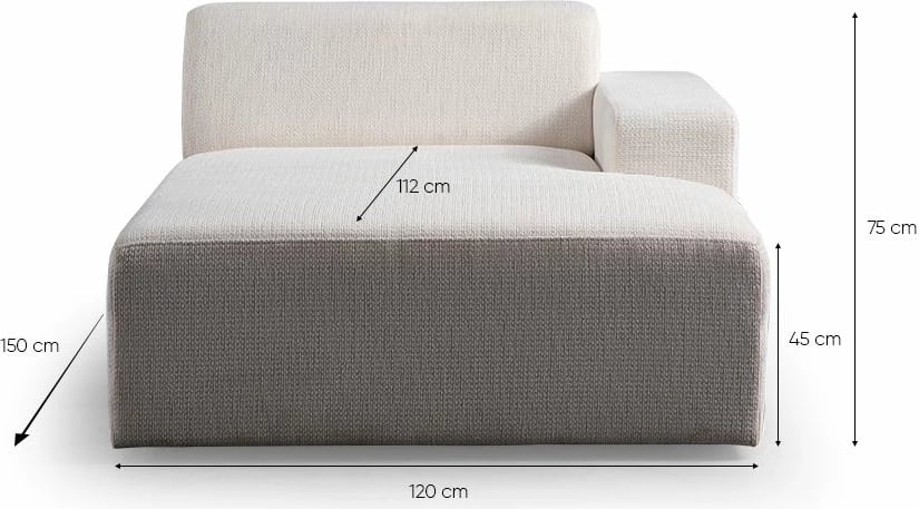 Këndore Melva, Atelier del Sofa, e bardhë, (L1.5 + O1 + C + O2 + Chl Djathtas)