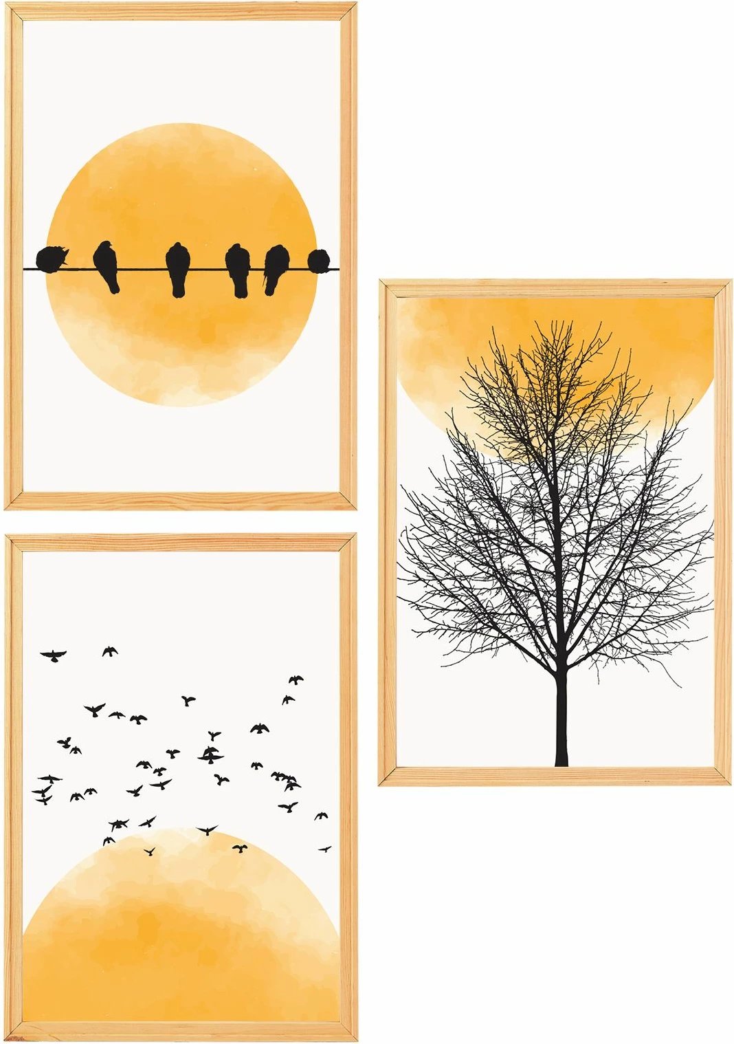 Pikturë dekorative me kornizë MDF (3 copë), Wallity, Myk3007-3