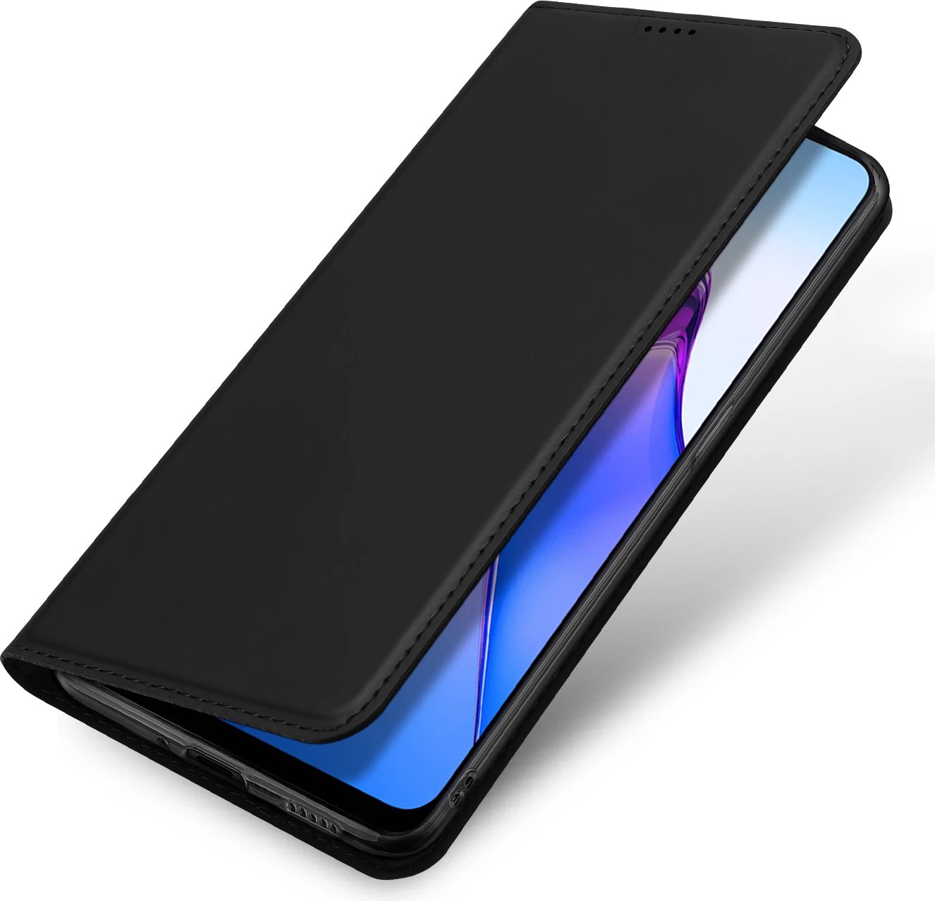 Mbështjellës Dux Ducis Skin Pro për Oppo Reno 8 Pro, me kapak, xhep për kartela, funksion stand, e zezë Mbështjellës Dux Ducis Skin Pro për Oppo Reno 8 Pro, me kapak, xhep për kartela, funksion stand, e zezë