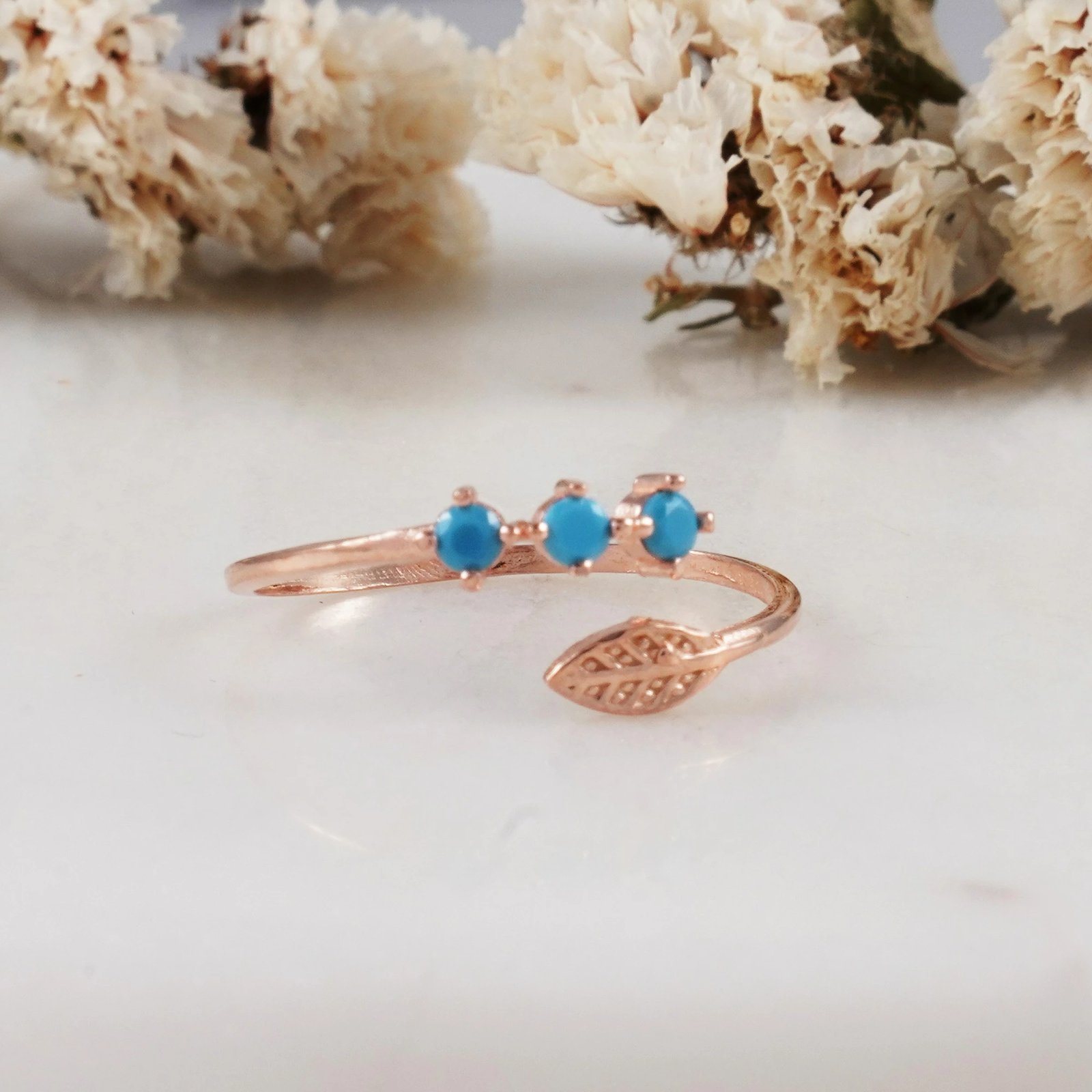 Unazë argjendi Jumeon, ngjyrë rozë ari dhe turquoise, 11582MAVI