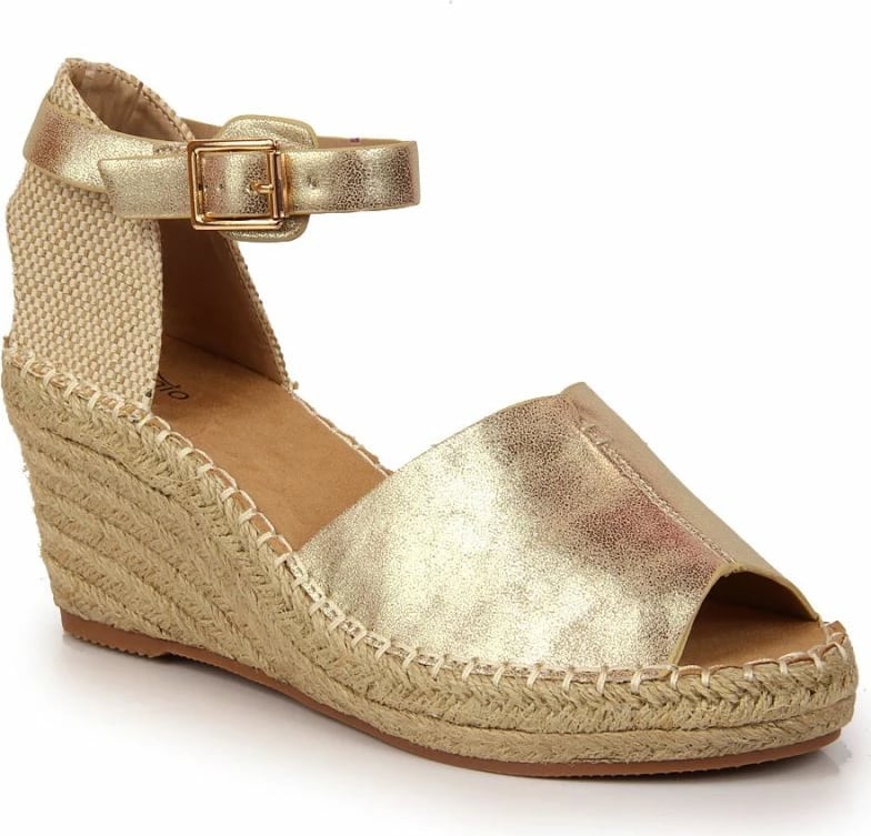 Sandale espadrille me taka eVento, të arta për femra