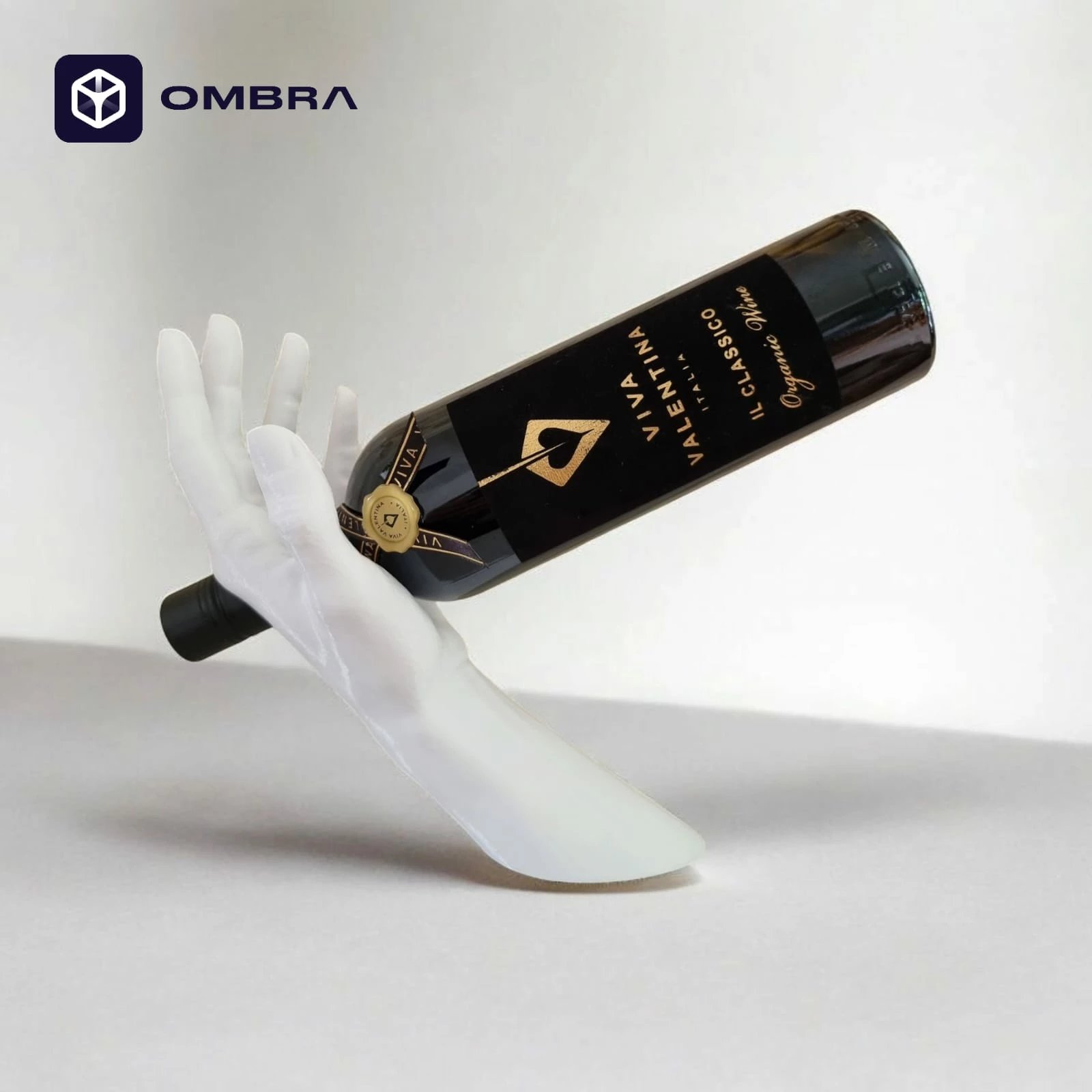 Mbajtëse për shishe të verës "Hand Wine Holder", e bardhë