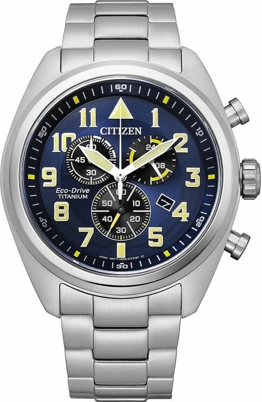 Orë dore për meshkuj Citizen, titanium, e kaltër